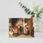 Die Geburtstagskuche, Vintage Kunstmalerei Karte (Stehend Vorderseite)