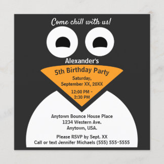 Die Geburtstagsparty der Kinder von Chill Pinguin Einladung