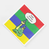 Die Geburtstagsparty des personalisierten Dinosaur Serviette (Ecke)
