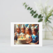 Die Geburtstagsparty Postkarte (Stehend Vorderseite)