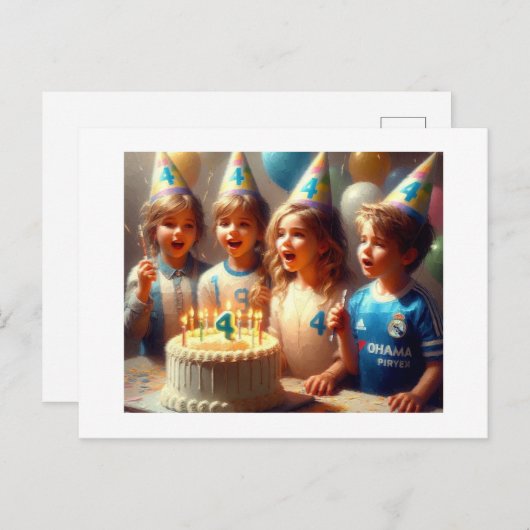 Die Geburtstagsparty Postkarte (Vorne/Hinten)