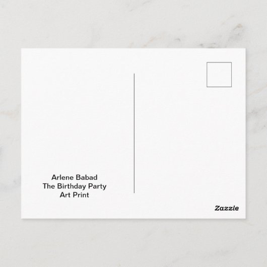 Die Geburtstagsparty Postkarte (Rückseite)