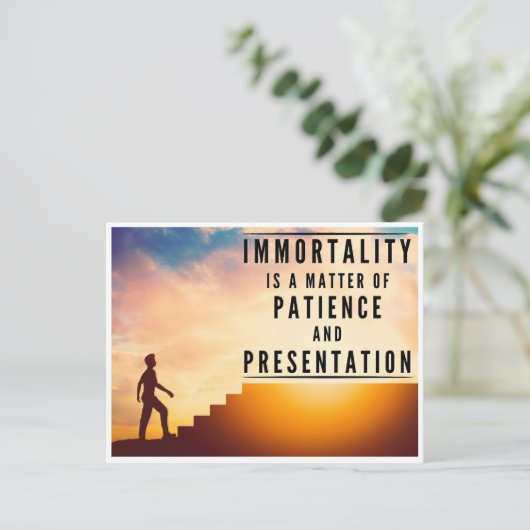 Die Geduld der Unsterblichkeit - Inspiration Postkarte (Stehend Vorderseite)