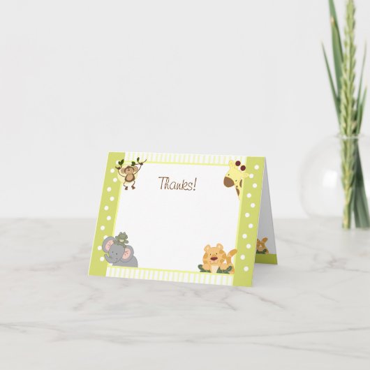 Die gefaltete Dschungel-Safari danken Ihnen Dankeskarte (Vorderseite)