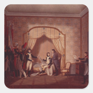 Die gefangenen Fahnen Montenegros und Cossarias Quadratischer Aufkleber