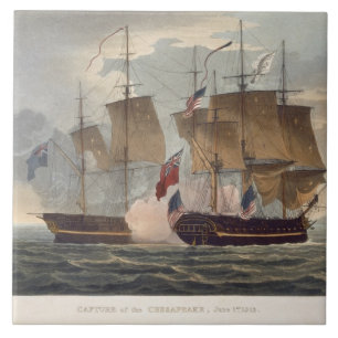 Die Gefangennahme des Chesapeakes am 1. Juni 1813 Fliese