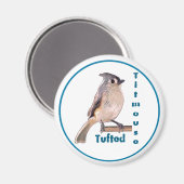 Die gefiederte Titmouse Magnet (Vorderseite/Rückseite)