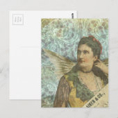 Die geflügelte Dame Digitale Collage Postkarte (Vorne/Hinten)