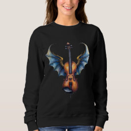 Die geflügelte Violine der mondbeschienenen Reiche Sweatshirt