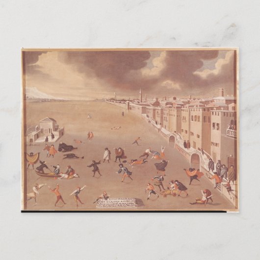 Die gefrorene Lagune im Jahr 1708 Postkarte (Vorderseite)