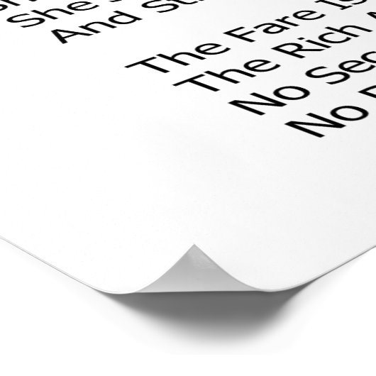 DIE GEGENSTÄNDE MIT SONG-TEXTEN POSTER (Ecke)