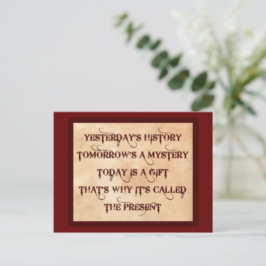 Die Gegenwart Postkarte (Stehend Vorderseite)