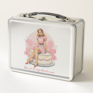 „Die geheime Zutat bin ich“ Girly Retro  Metall Brotdose