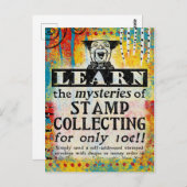 Die Geheimnisse der Briefmarke sammeln - Funny Vin Postkarte (Vorne/Hinten)