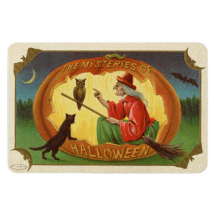 Die Geheimnisse der Halloween-Hexe Vintag Magnet
