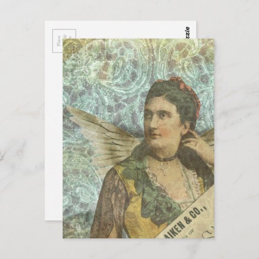 Die geile Lady Digital Collage Postkarte (Vorne/Hinten)