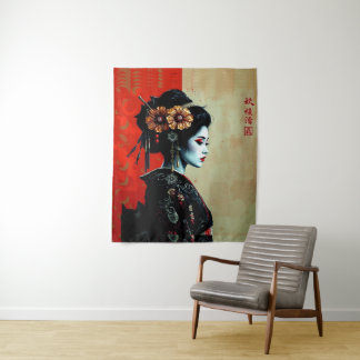 Die Geisha-Blüte – Zeitlose japanische Eleganz Wandteppich