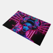 Die Geisha-Neon Fußmatte (Schrägansicht)