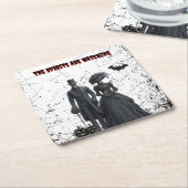 Die Geister sehen gotisches Halloween-Party Rechteckiger Pappuntersetzer (angewinkelt)