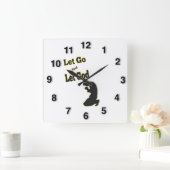 Die gelassene Silhouette gehen gelassener Quadratische Wanduhr (Zuhause)