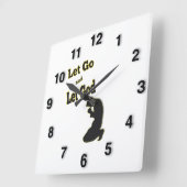 Die gelassene Silhouette gehen gelassener Quadratische Wanduhr (Winkel)