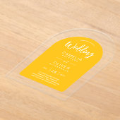 Die gelbe Akryllische Hochzeit lädt zur modernen Z Acryleinladungen (Ablage )