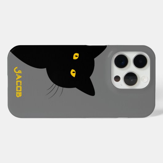 Die gelbe Augen, schwarze Katze, die dich persönli Case-Mate iPhone Hülle (Rückseite (Horizontal))