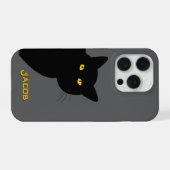 Die gelbe Augen, schwarze Katze, die dich persönli iPhone Hülle (Rückseite (Horizontal))