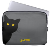 Die gelbe Augen, schwarze Katze, die dich persönli Laptopschutzhülle (Vorderseite)