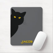 Die gelbe Augen, schwarze Katze, die dich persönli Mousepad (Mit Mouse)