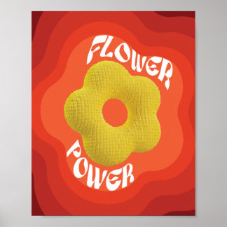 Die gelbe Blume ist mit einem einzigartigen Strick Poster