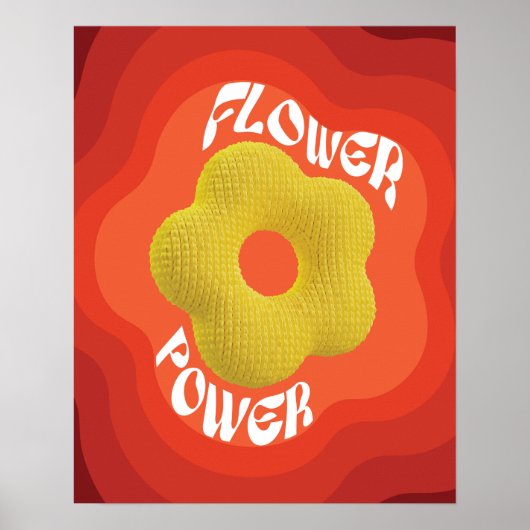 Die gelbe Blume ist mit einem einzigartigen Strick Poster (Vorne)