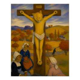 Die Gelbe Christ-Katzen – Gauguin-inspirierte Feli Poster