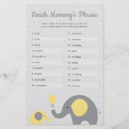 Die gelbe Elefant Babydusche schließt Mommy's Phra Flyer