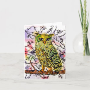 Die gelbe Eule-Notecard Karte