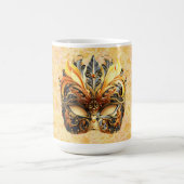 Die gelbe Federmaske im Blumenmuster Kaffeetasse (Mittel)