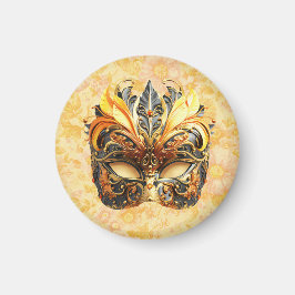 Die gelbe Federmaske im Blumenmuster Magnet