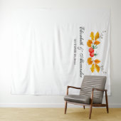 Die gelbe Herbstkulisse Hintergrund der Hochzeit i Wandteppich (Beispiel (Horizontal))