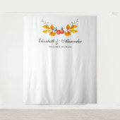 Die gelbe Herbstkulisse Hintergrund der Hochzeit i Wandteppich (Vorderseite)