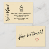 Die gelbe Karte des modernen, kleinen Hauses "Wir  (Vorne/Hinten)