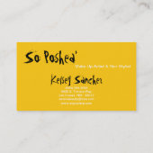 Die gelbe Tintensplot-Karte bildet die künstlerisc Visitenkarte (Rückseite)