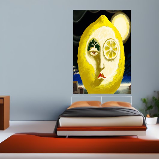Die gelbe Zitronenfläche | AI Art Poster