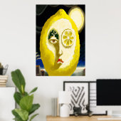 Die gelbe Zitronenfläche | AI Art Poster (Heimbüro)