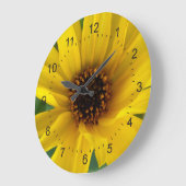 die gelben Blumen des Herbstes Große Wanduhr (Winkel)