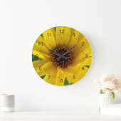 die gelben Blumen des Herbstes Große Wanduhr (Zuhause)