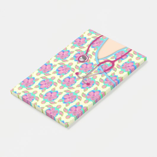 Die gelben medizinischen Insel-Schildkröten Post-it Klebezettel (angewinkelt)