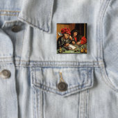 Die Geldgeber (Öl auf Eichenplatte) Button (Beispiel)