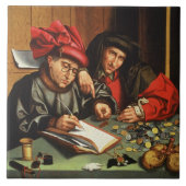 Die Geldgeber (Öl auf Eichenplatte) Fliese (Vorderseite)