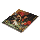 Die Geldgeber (Öl auf Eichenplatte) Fliese (Seite)