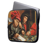 Die Geldgeber (Öl auf Eichenplatte) Laptopschutzhülle (Vorderseite Links)